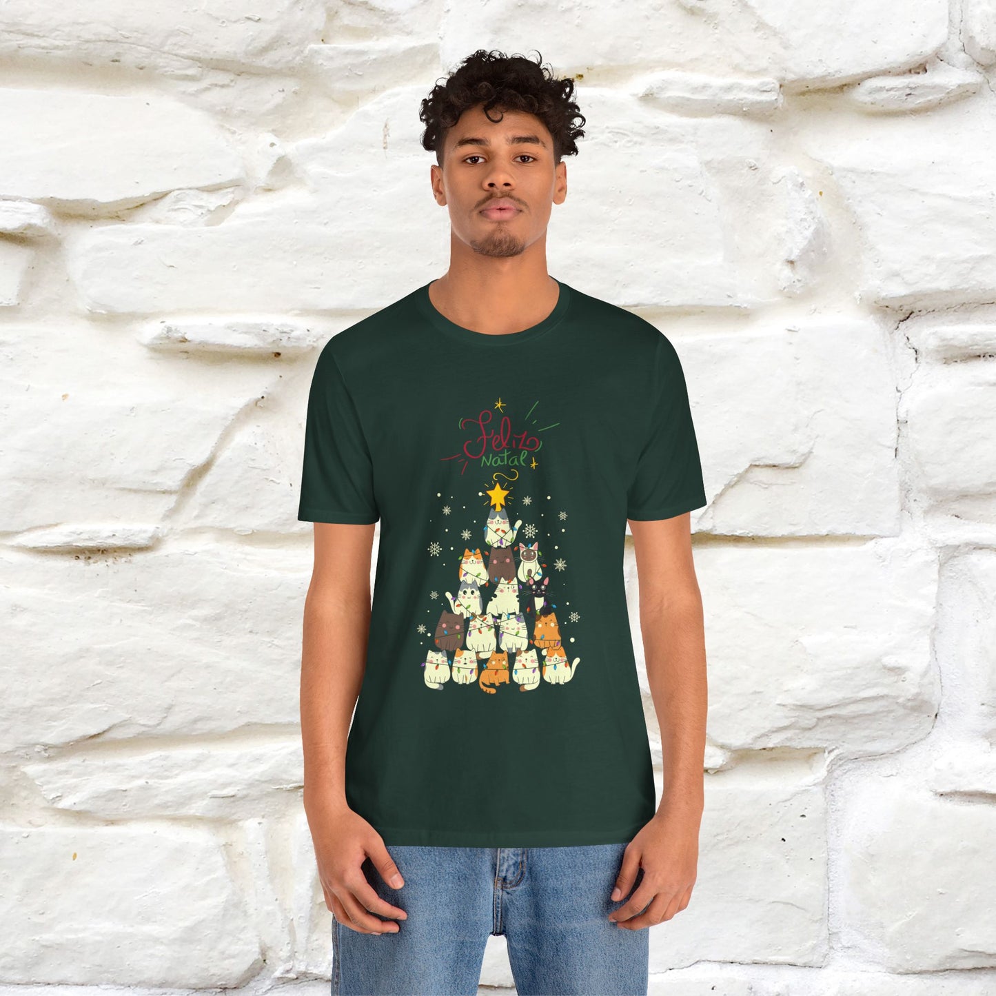 "Feliz Natal" Cat T-shirt|Nunu&Miao Studio - Nunu&Miao Studio
