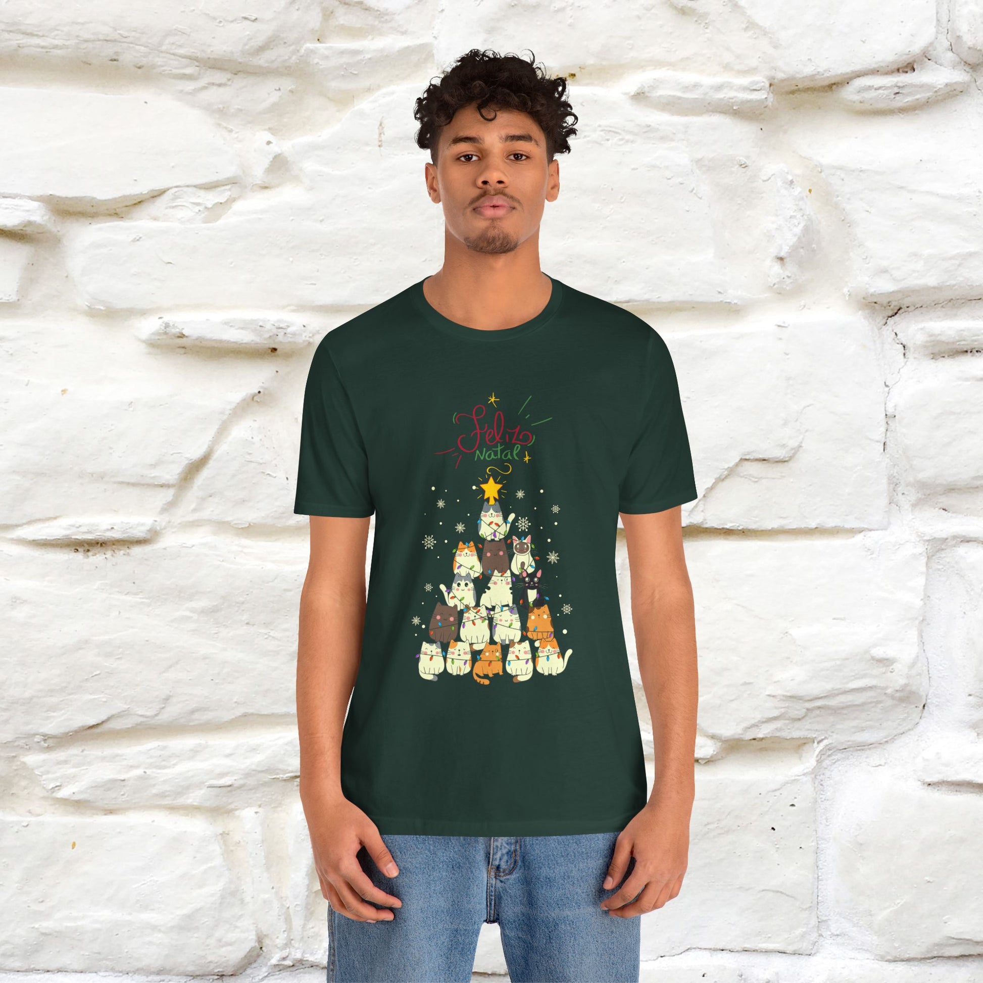 "Feliz Natal" Cat T-shirt|Nunu&Miao Studio - Nunu&Miao Studio