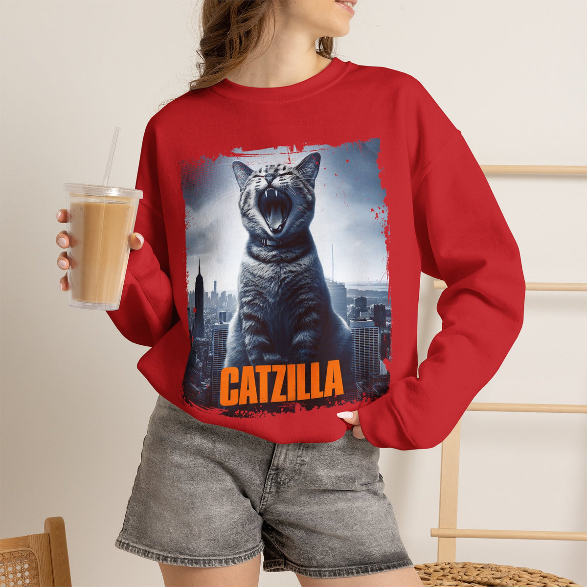 "Catzilla'' |Cat Sweatshirt | Nunu&Miao Studio