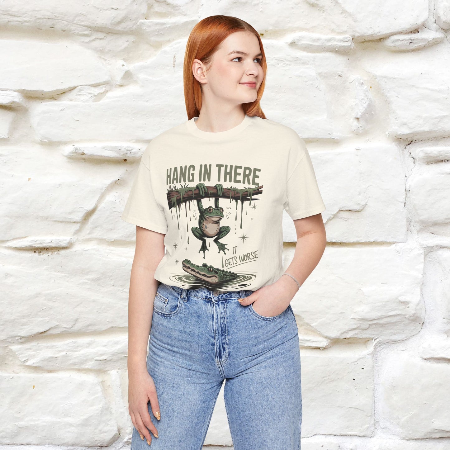 "Hang In There" Funny T-shirt |Nunu&Miao Studio - Nunu&Miao Studio