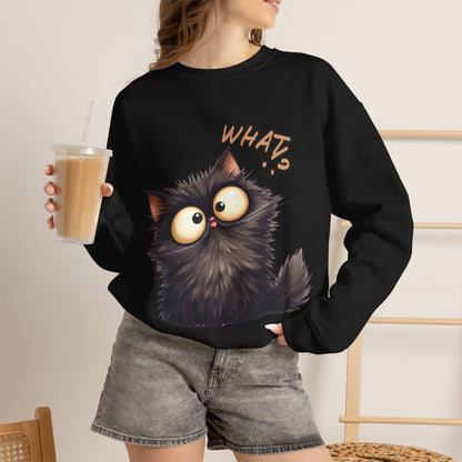 "What'' |Cat Sweatshirt | Nunu&Miao Studio