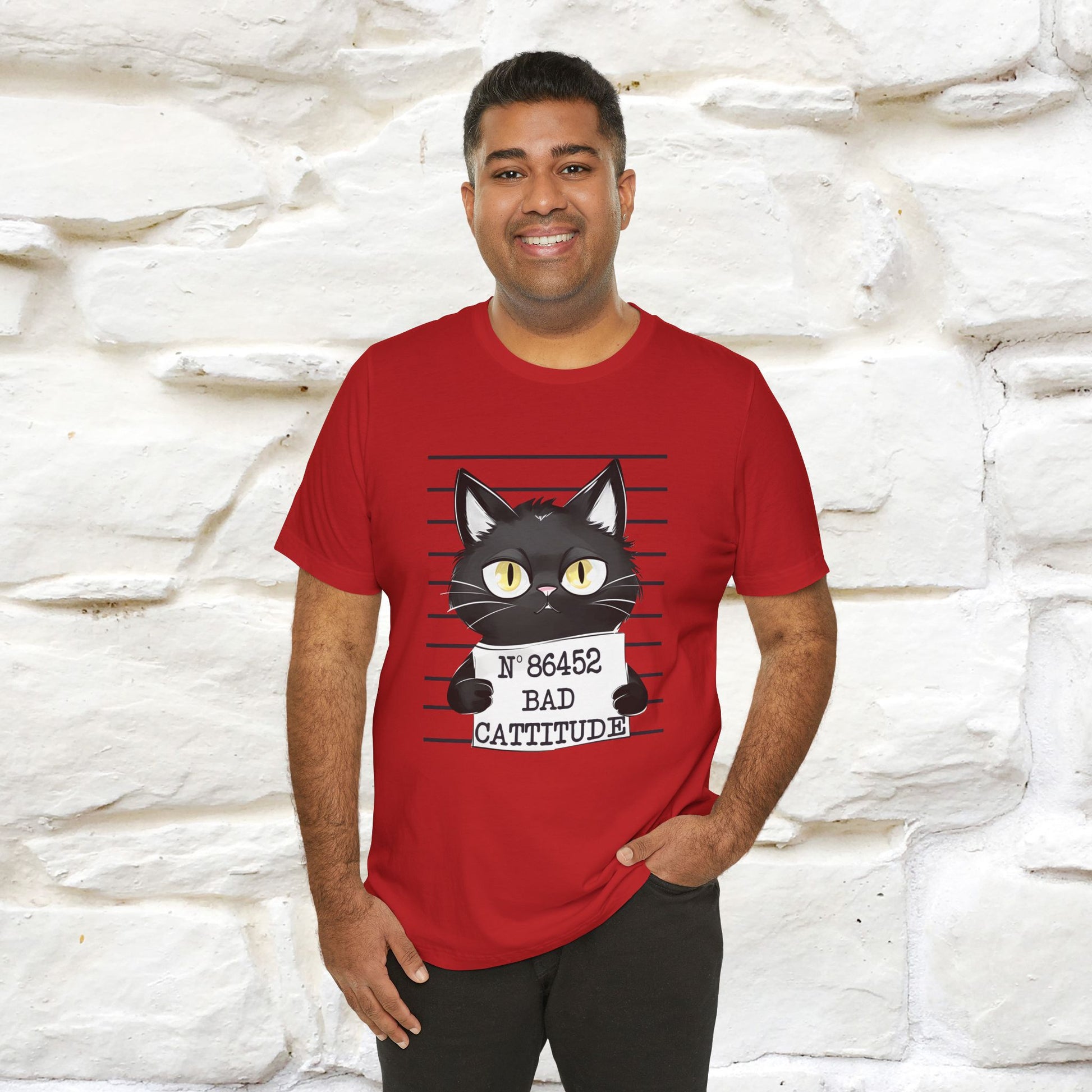 "Bad Cattitude" T-Shirt for Men & Women | 100% Cotton* - Nunu&Miao Studio