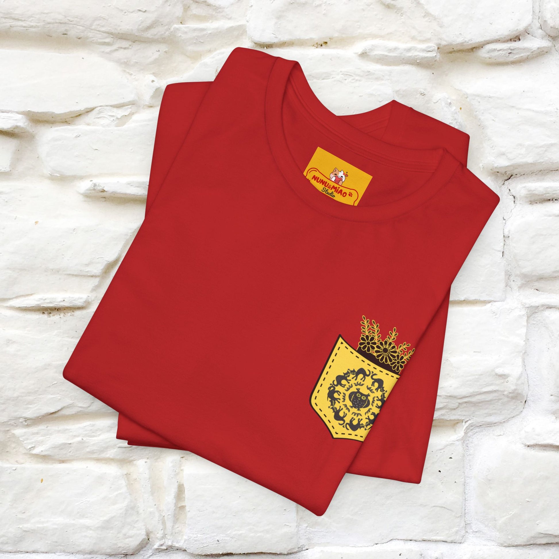 ''Black Cat Circle'' Cat T-Shirt Front and Back Design | Nunu&Miao Studio - Nunu&Miao Studio