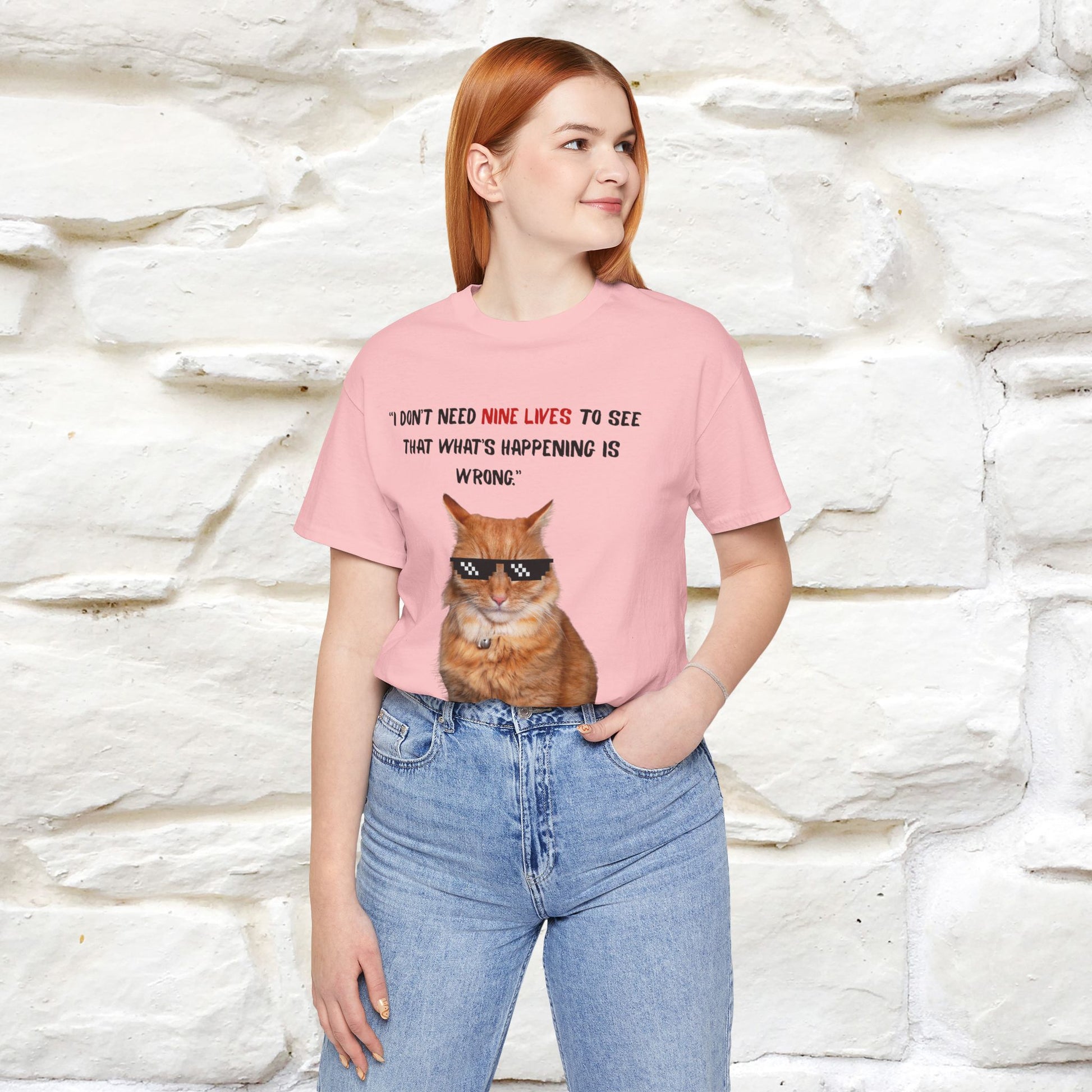 "“I don’t need nine lives....” " Cat T-shirt | Front & Back Design |Nunu&Miao Studio - Nunu&Miao Studio