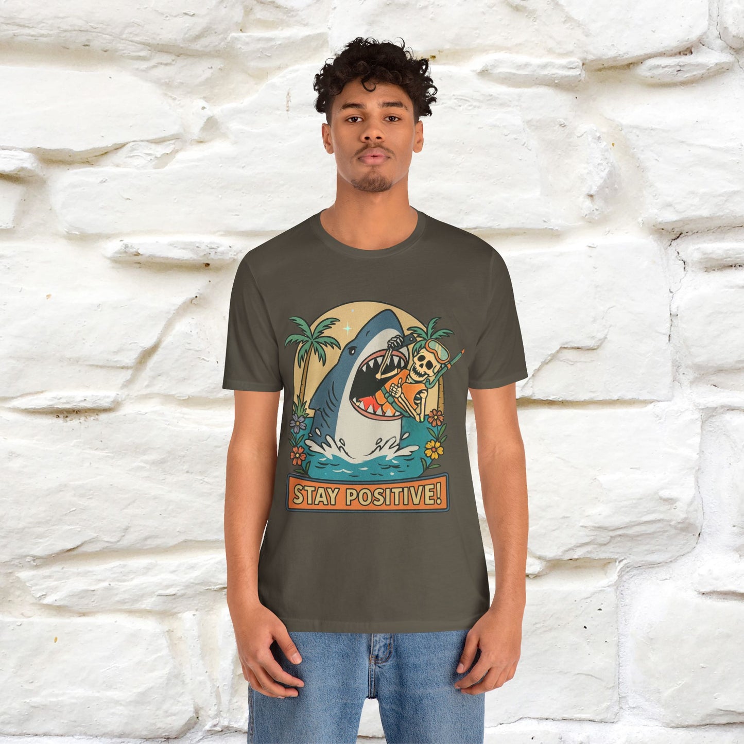 "Stay Positive" Funny T-shirt |Nunu&Miao Studio - Nunu&Miao Studio