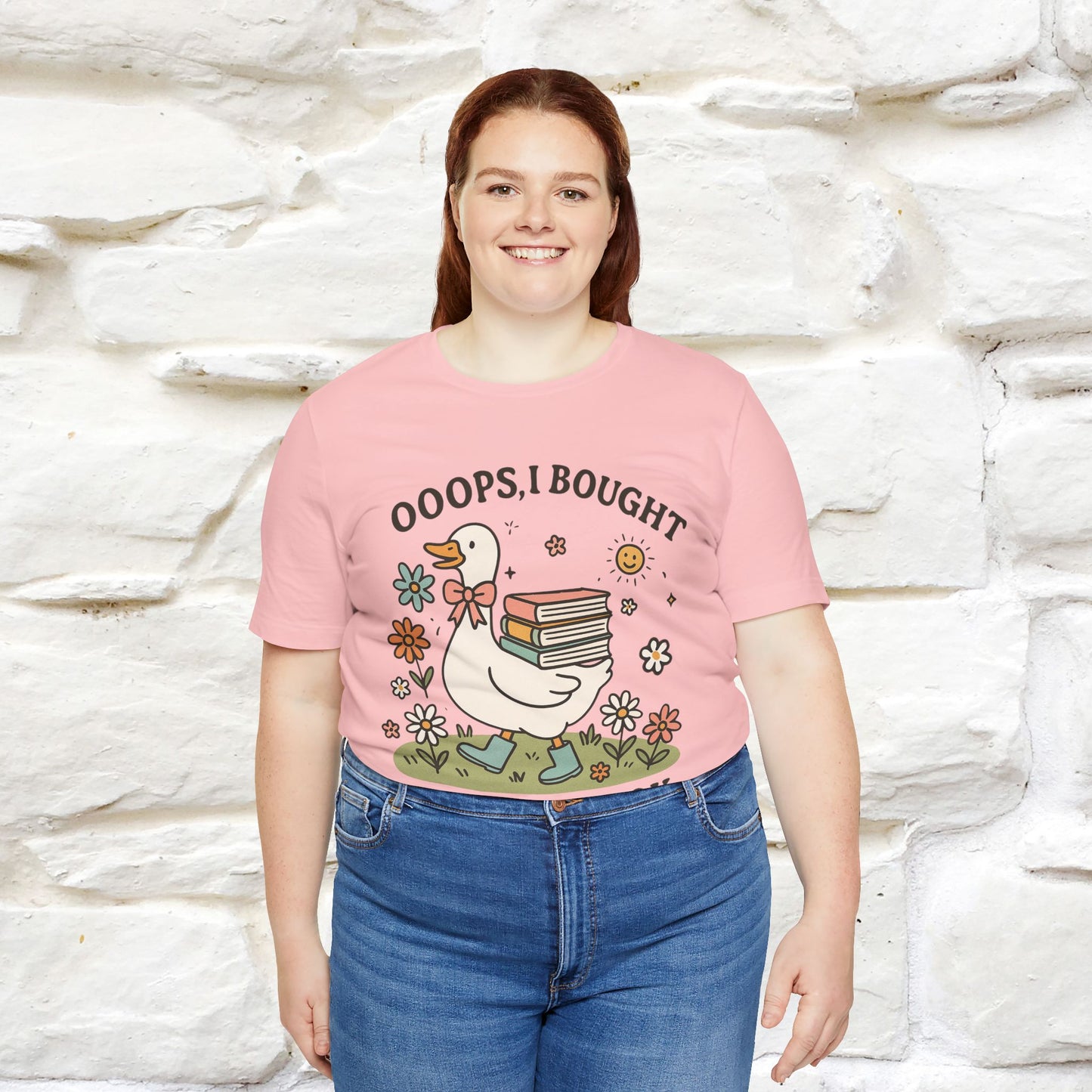 "Oooops I Bought Another Book" Funny Goose T-shirt |Nunu&Miao Studio - Nunu&Miao Studio