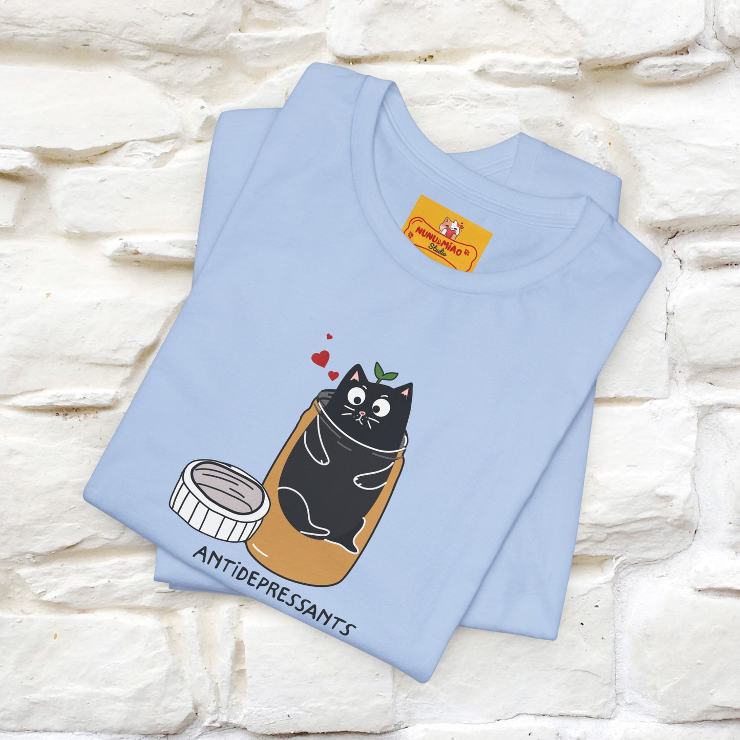 "Antidepressants" Cat T-Shirt | Front & Back Design | Nunu&Miao Studio - Nunu&Miao Studio