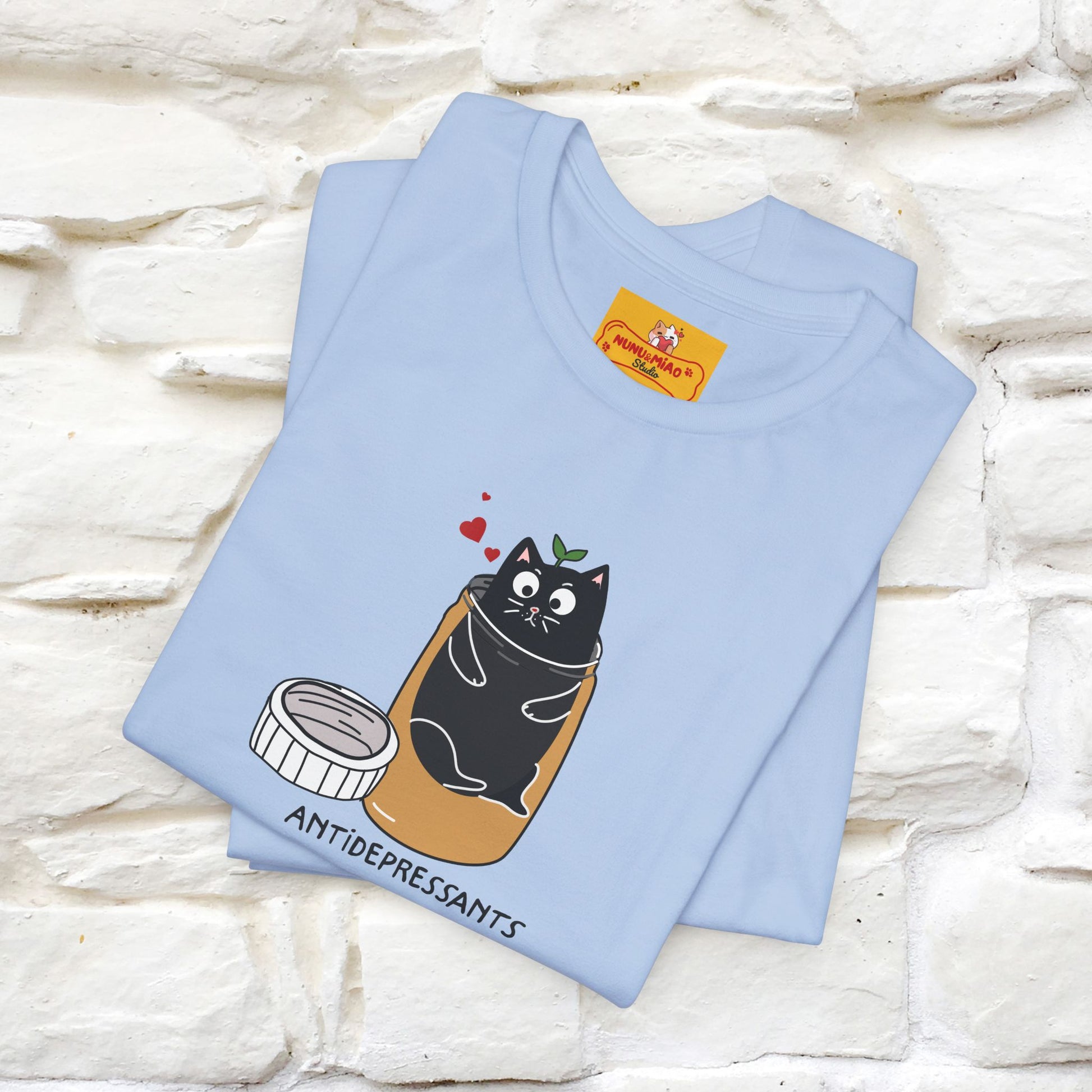 "Antidepressants" Cat T-Shirt | Front & Back Design | Nunu&Miao Studio - Nunu&Miao Studio