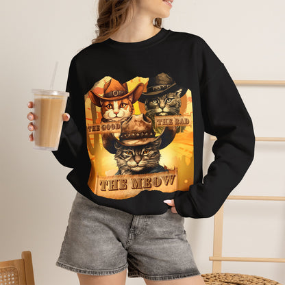 ''The Good, the Bad, and the Meow'' |Cat Sweatshirt | Nunu&Miao Studio