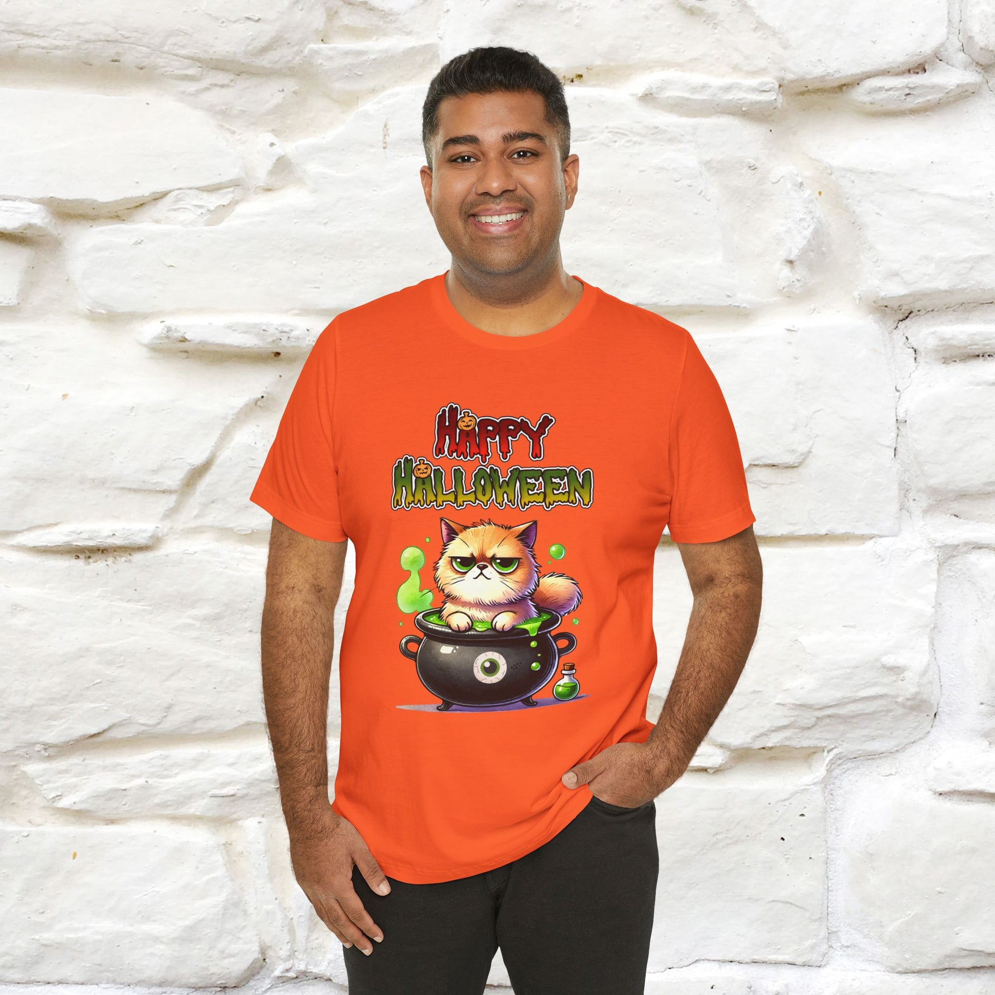 "Angry Cat Happy Halloween" Cat  T-shirt |Nunu&Miao Studio - Nunu&Miao Studio