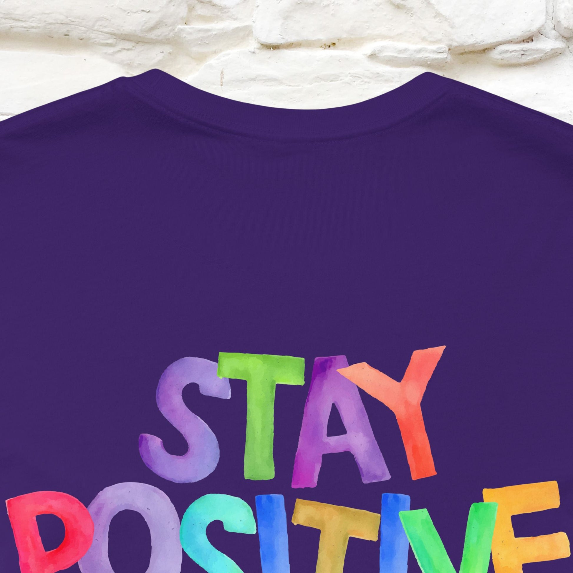 "Stay Positive'' Cat T-Shirt | Front & Back Design | Nunu&Miao Studio - Nunu&Miao Studio