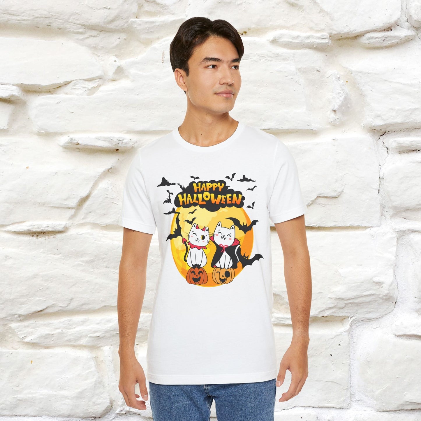 "Happy Halloween Cat Couple " Cat  T-shirt |Nunu&Miao Studio - Nunu&Miao Studio
