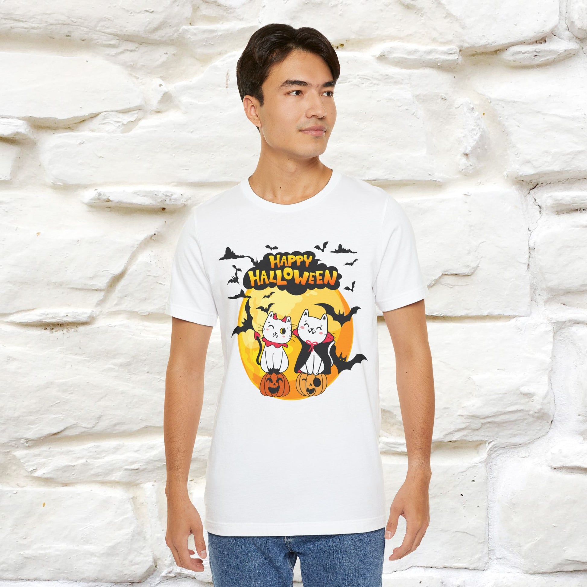 "Happy Halloween Cat Couple " Cat  T-shirt |Nunu&Miao Studio - Nunu&Miao Studio