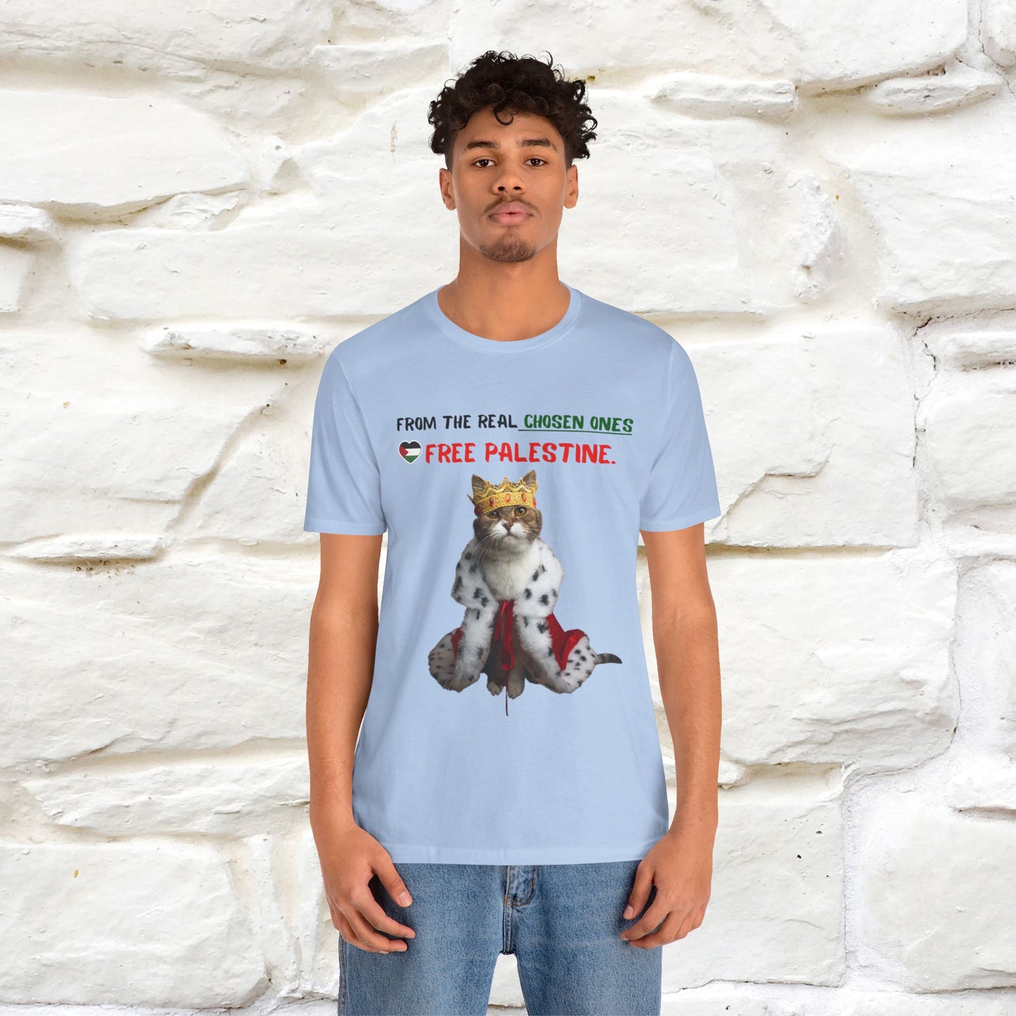 "From the real chosen ones  Free Palestine." Cat T-shirt |Nunu&Miao Studio - Nunu&Miao Studio