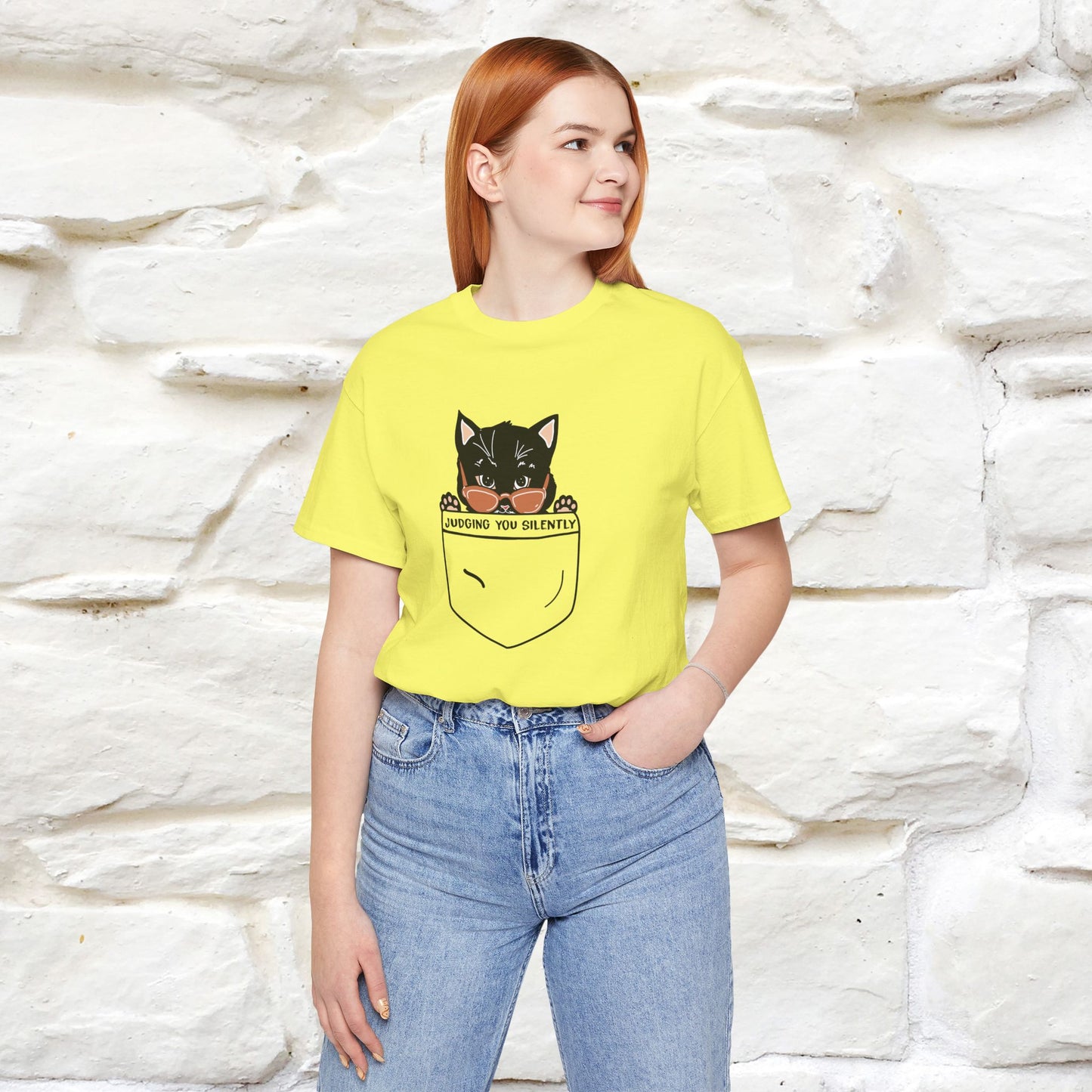 ''Judging You Silently'' | Cat T-Shirt for Men | Nunu&Miao Studio - Nunu&Miao Studio