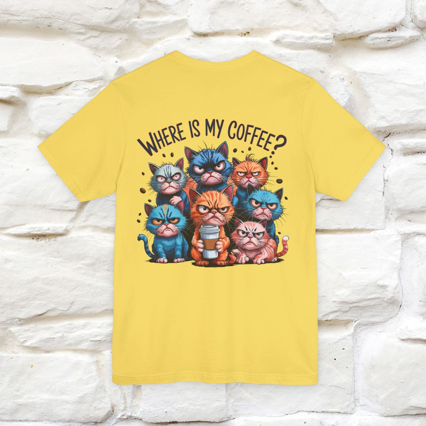 "Where Is My Coffe?" Cat T-Shirt | Front & Back Design | Nunu&Miao Studio
