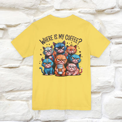 "Where Is My Coffe?" Cat T-Shirt | Front & Back Design | Nunu&Miao Studio