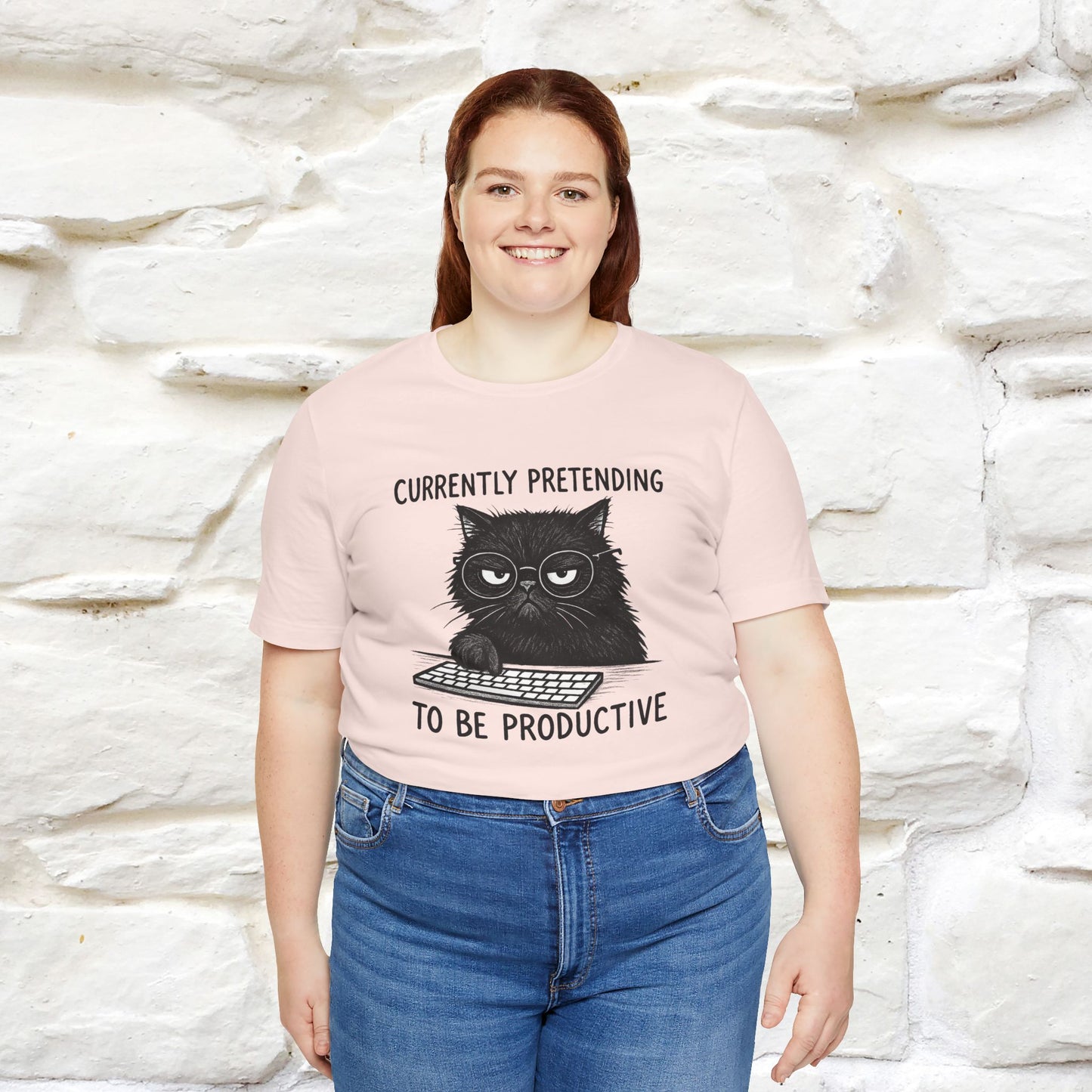 "Currently Pretending To Be Productive" |Cat T-Shirt | Nunu&Miao Studio - Nunu&Miao Studio