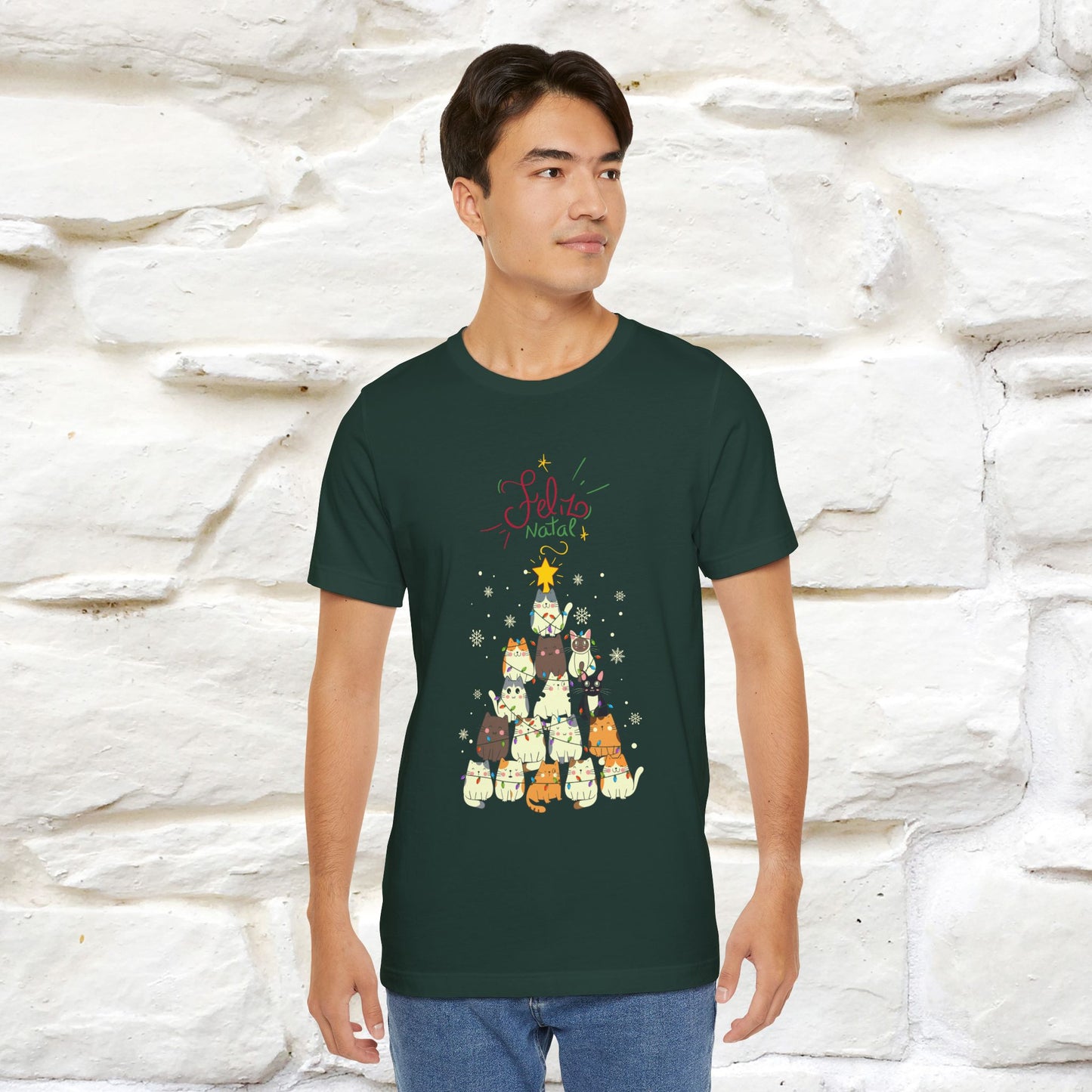 "Feliz Natal" Cat T-shirt|Nunu&Miao Studio - Nunu&Miao Studio