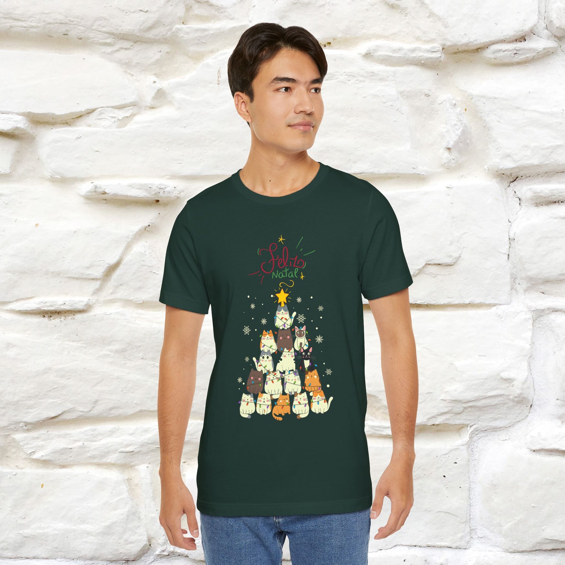 "Feliz Natal" Cat T-shirt|Nunu&Miao Studio - Nunu&Miao Studio