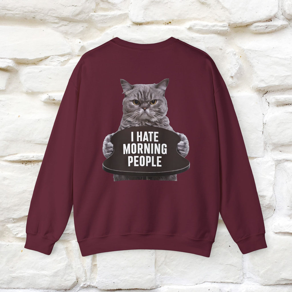 "I Hate Morning People'' |Cat Sweatshirt | Nunu&Miao Studio