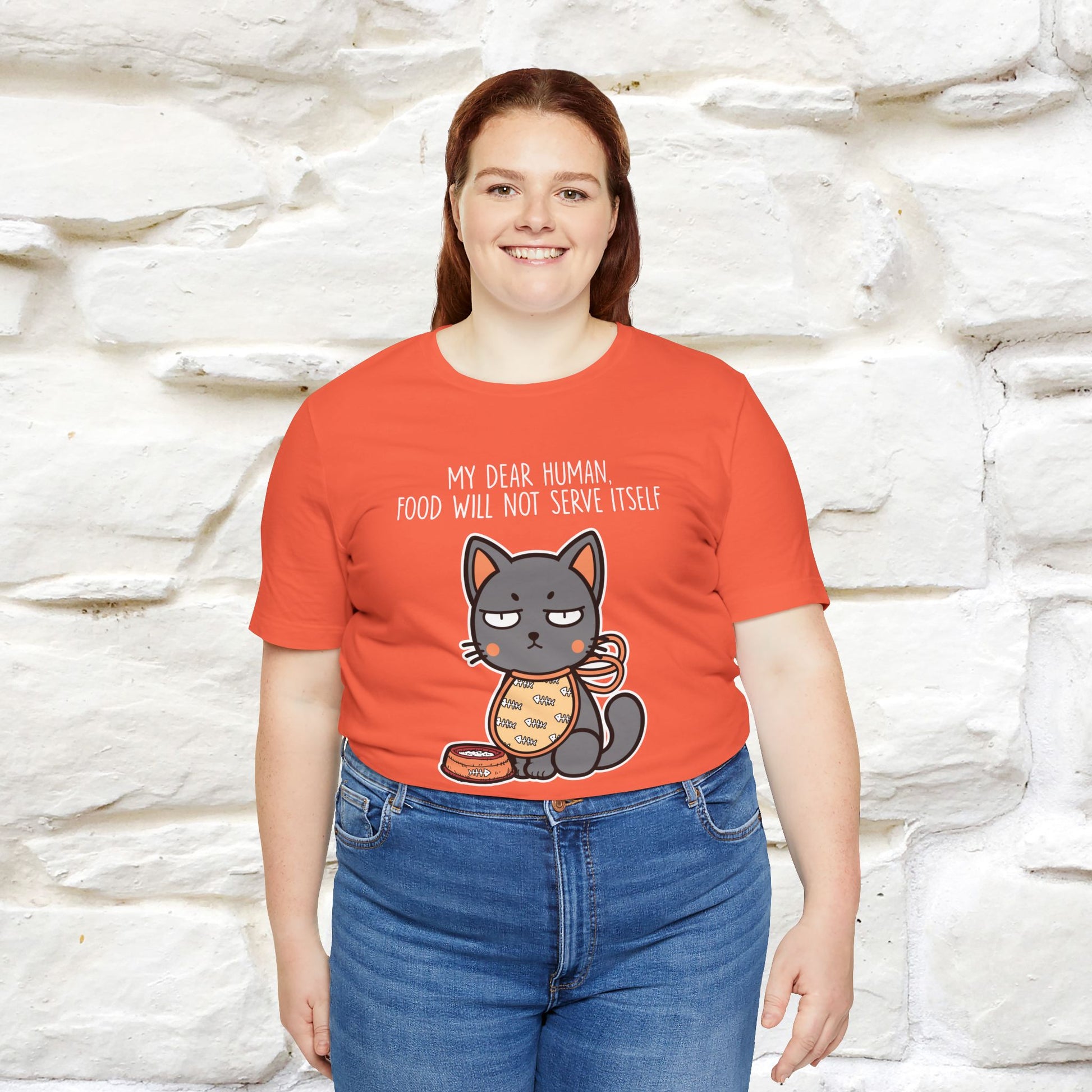 "Dear Human, Food Will Not Serve Itself" |Cat T-Shirt | Nunu&Miao Studio - Nunu&Miao Studio