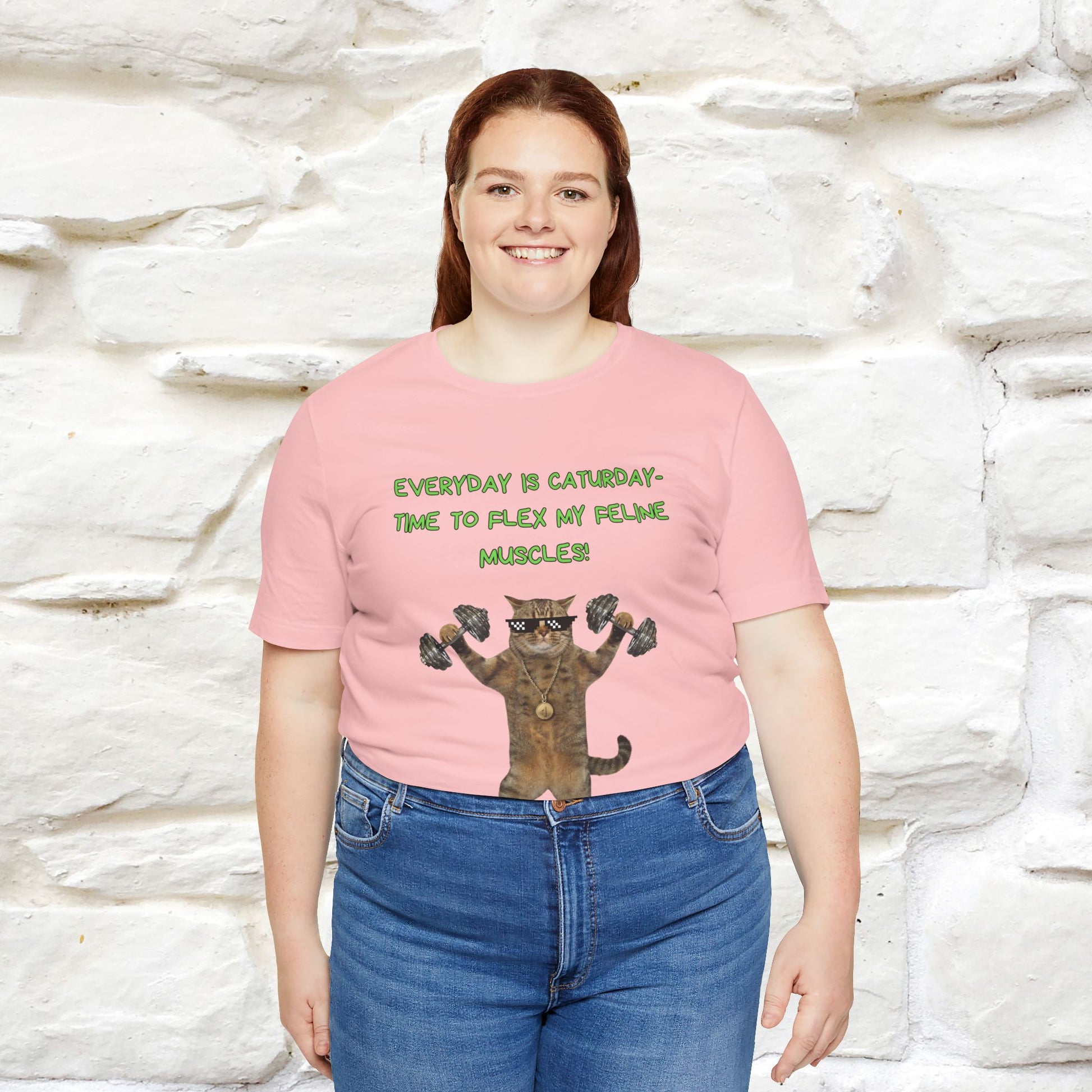 "Everyday Is Caturday – Flex My Feline Muscle"| Funny Cat T-Shirt  |Nunu&Miao Sudio - Nunu&Miao Studio