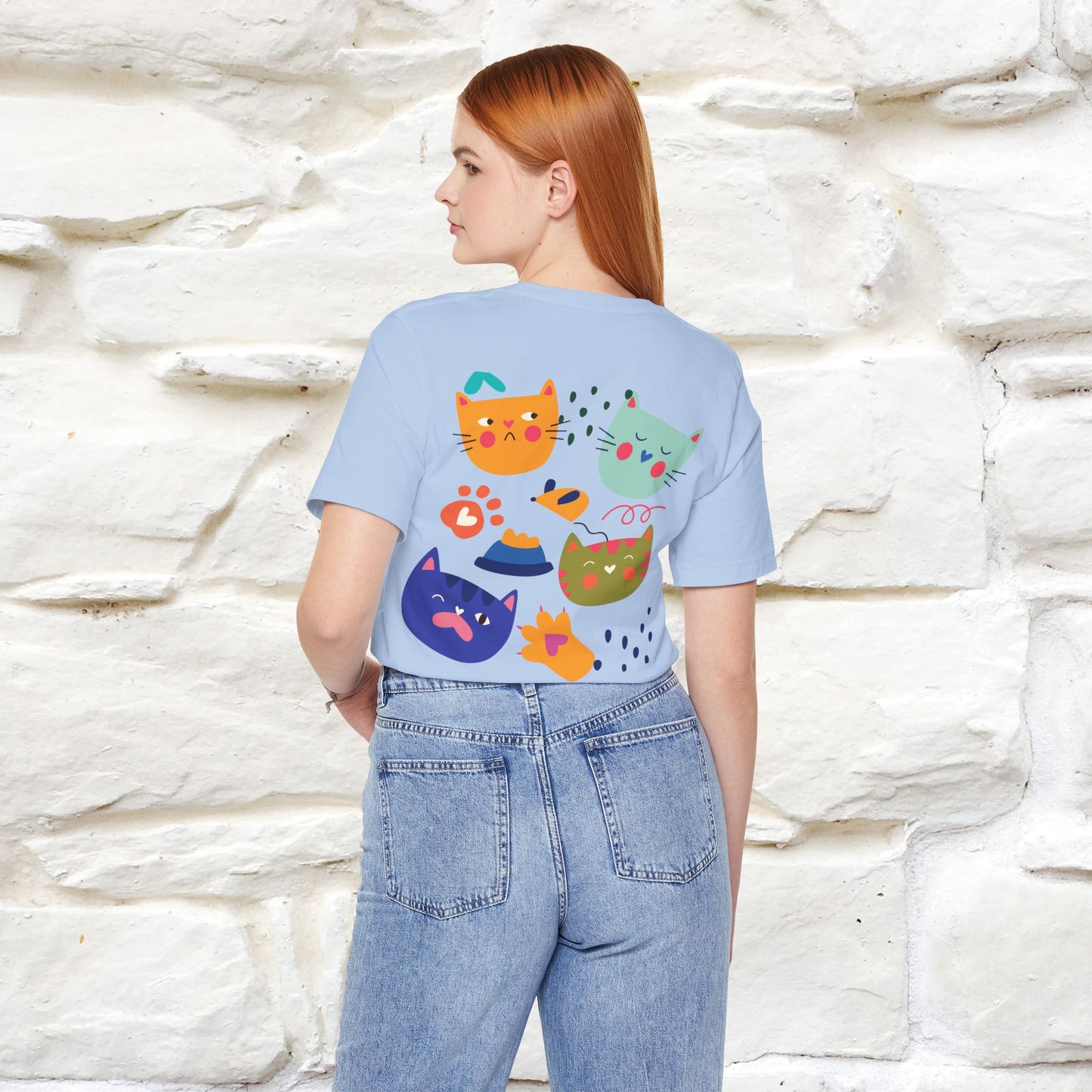 ''The Power Of Meow'' Cat T-Shirt Front and Back Design | Nunu&Miao Studio - Nunu&Miao Studio