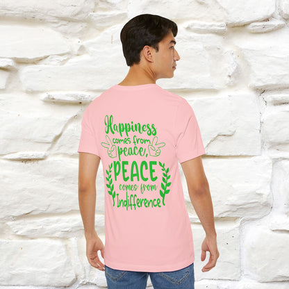 "Happiness Comes From Peace, Peace Comes From Indifference" Cat T-Shirt| Front & Back Design | Nunu&Miao Studio - Nunu&Miao Studio