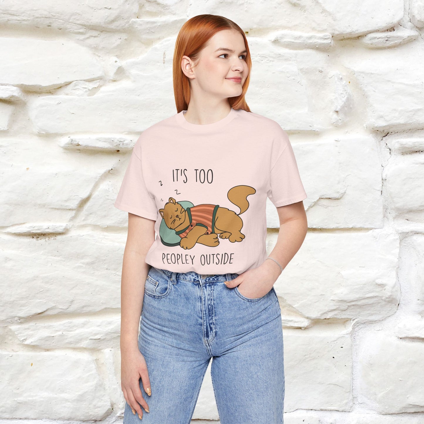 ''It’s Too Peopley Outside'' | Funny Cat T-Shirt | Nunu&Miao Studio - Nunu&Miao Studio