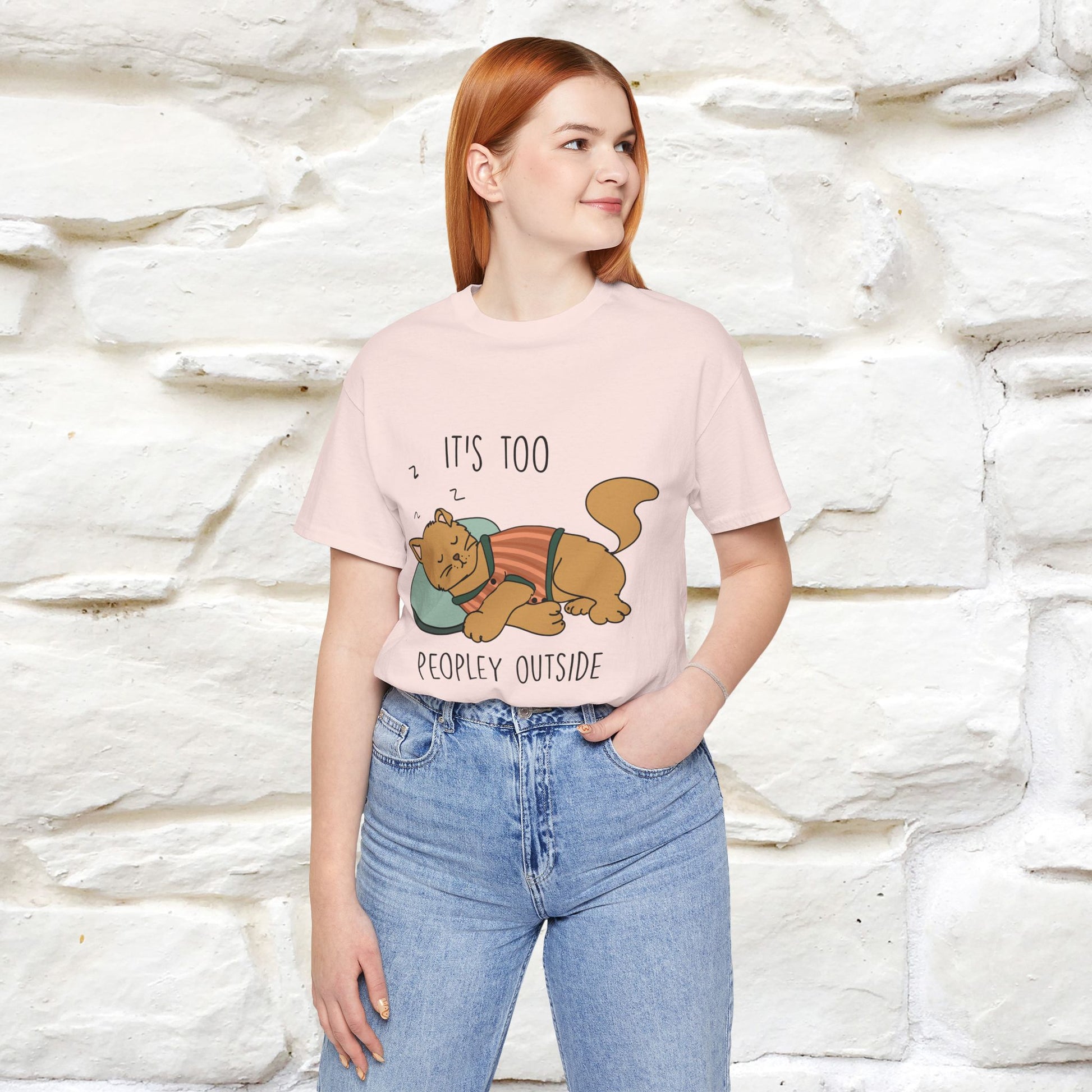 ''It’s Too Peopley Outside'' | Funny Cat T-Shirt | Nunu&Miao Studio - Nunu&Miao Studio