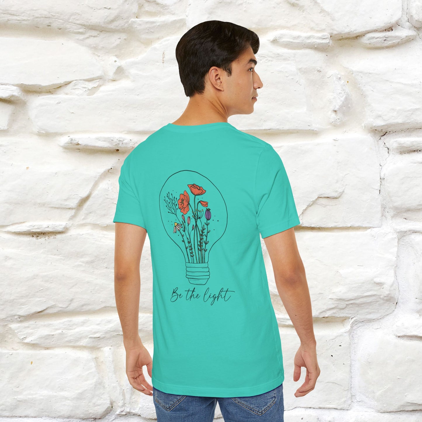 "Be The Light" Cat T-Shirt | Front & Back Design | Nunu&Miao Studio - Nunu&Miao Studio