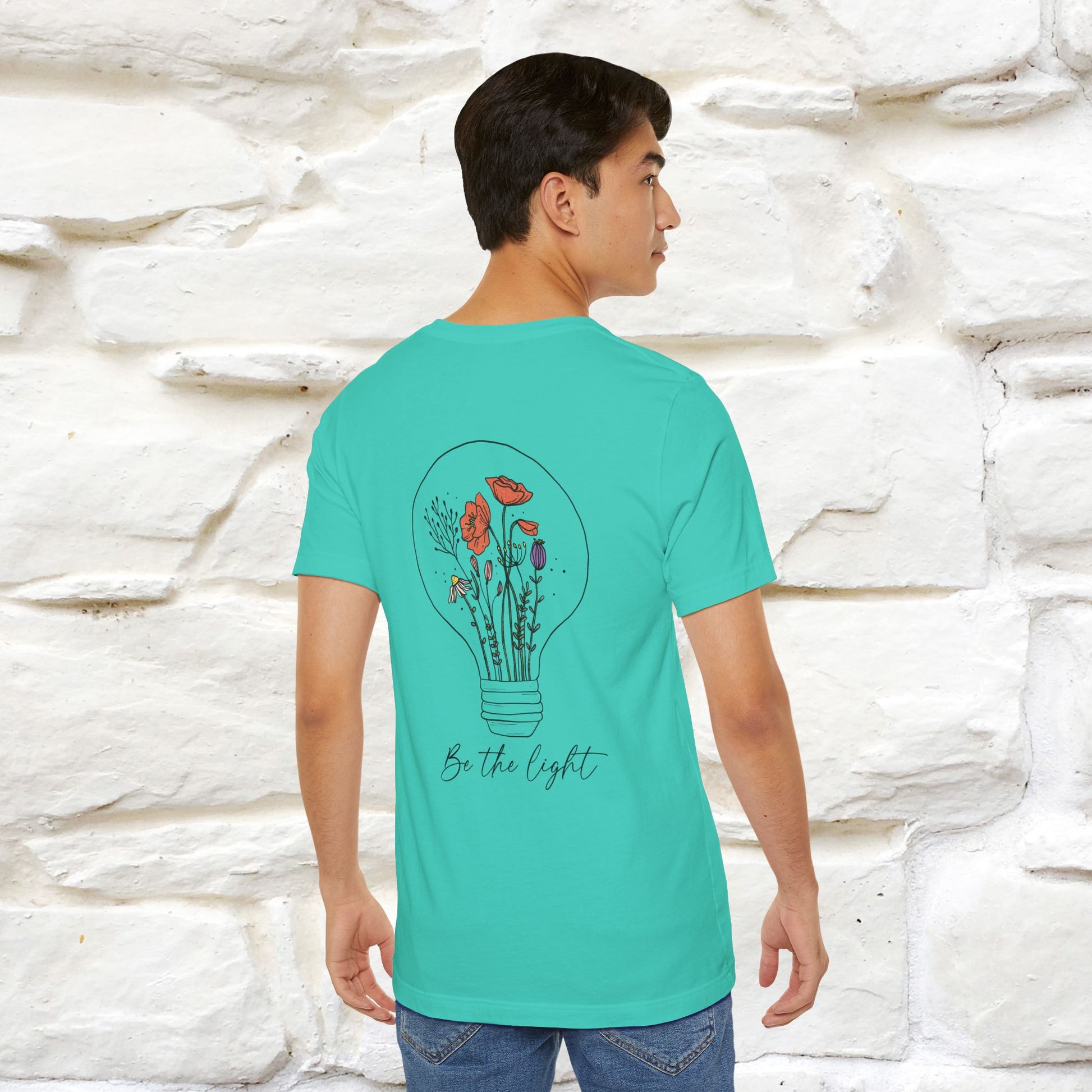 "Be The Light" Cat T-Shirt | Front & Back Design | Nunu&Miao Studio - Nunu&Miao Studio