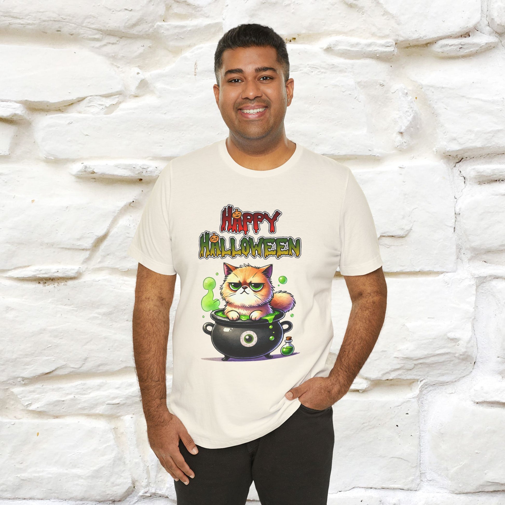 "Angry Cat Happy Halloween" Cat  T-shirt |Nunu&Miao Studio - Nunu&Miao Studio