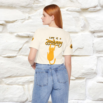"Life Is A Journey'' Cat T-Shirt | Front & Back Design | Nunu&Miao Studio - Nunu&Miao Studio