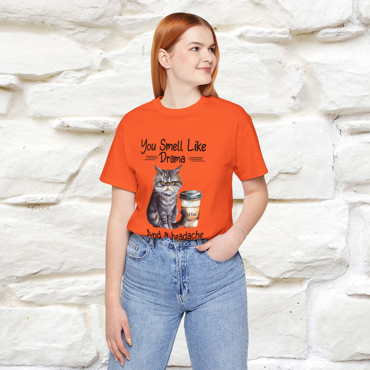 ''You Smell Like Drama and a Headache" Cat T-Shirt | Nunu&Miao Studio - Nunu&Miao Studio