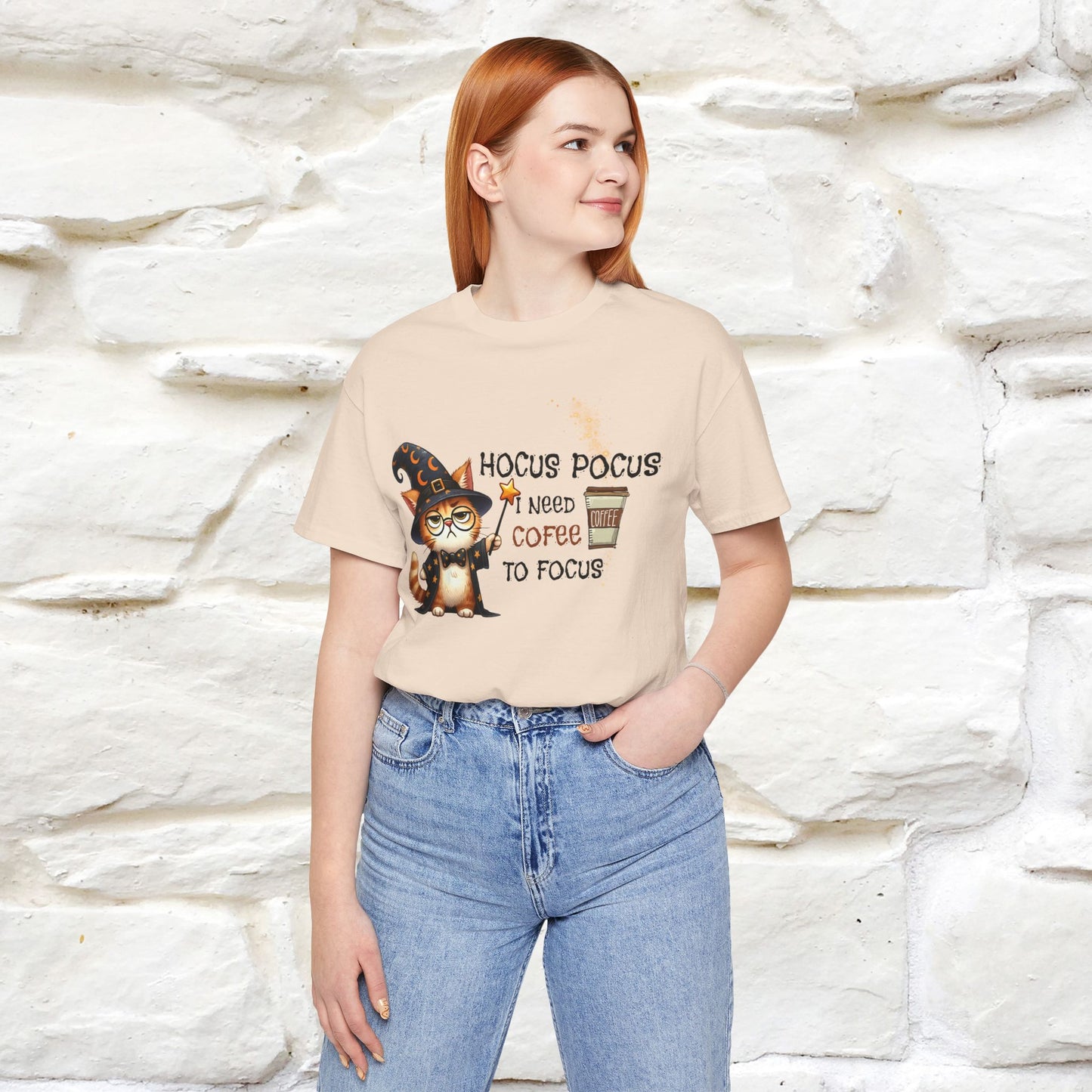 ''Hocus Pocus I Need Coffe To Focus'' Funny Cat Shirt | Nunu&Miao Studio - Nunu&Miao Studio