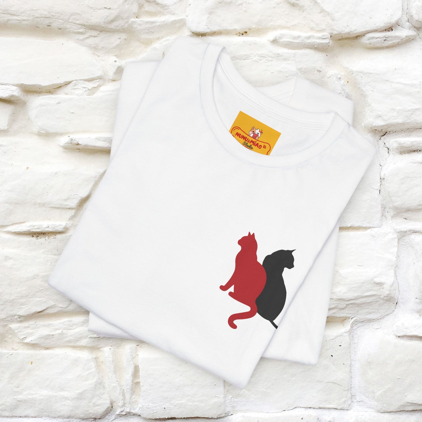 ''Modern Shapes'' Cat T-Shirt Front and Back Design | Nunu&Miao Studio - Nunu&Miao Studio