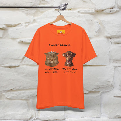 "Career Growth: Cat vs. Dog" | Cat T-Shirt | Nunu&Miao Studio - Nunu&Miao Studio