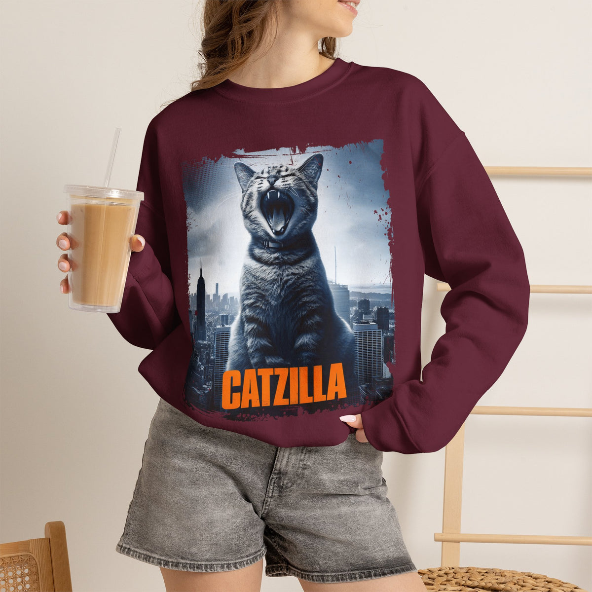 "Catzilla'' |Cat Sweatshirt | Nunu&Miao Studio