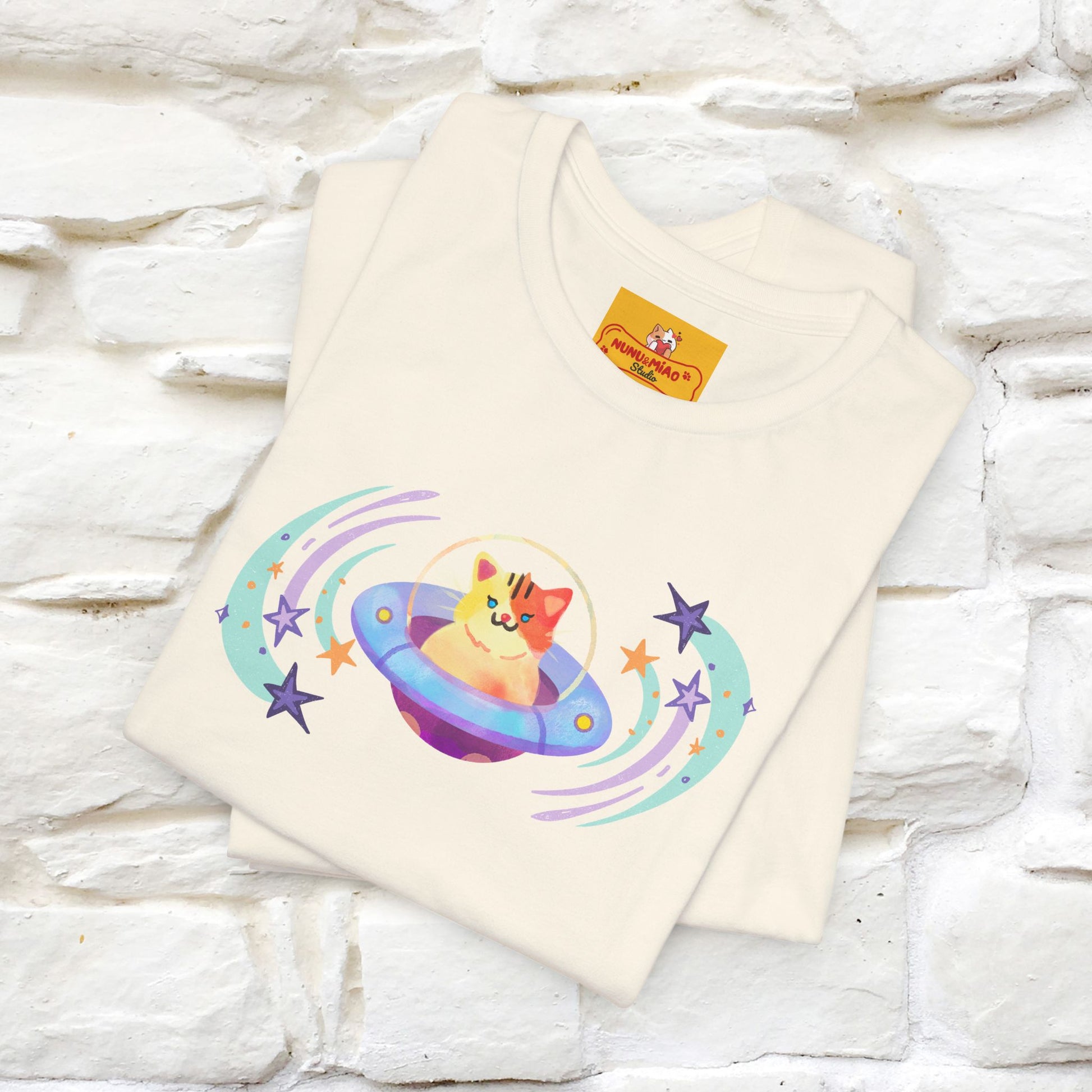 "Stay Positive'' Cat T-Shirt | Front & Back Design | Nunu&Miao Studio - Nunu&Miao Studio