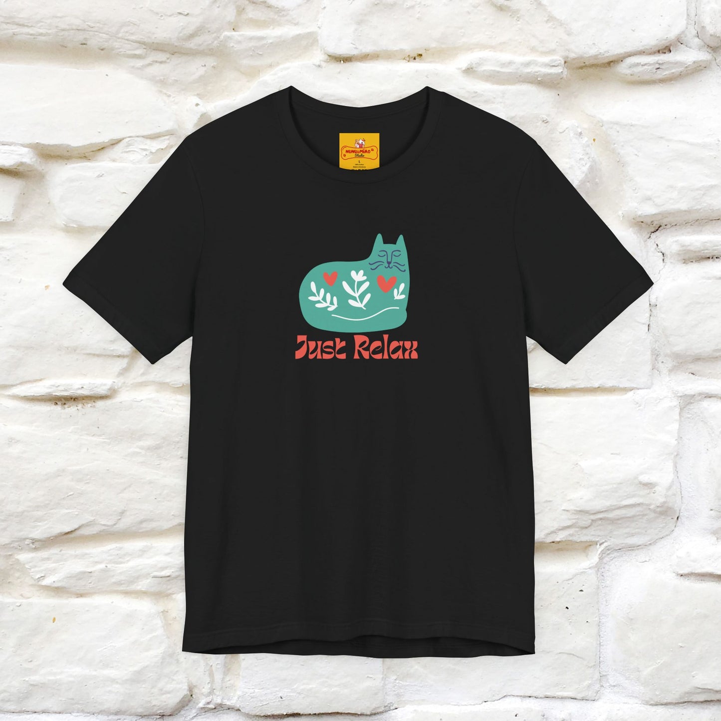 "Just Relax'' Cat T-Shirt Front and Back Design | Nunu&Miao Studio - Nunu&Miao Studio