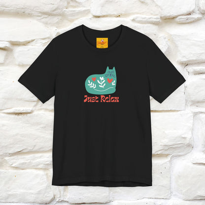 "Just Relax'' Cat T-Shirt Front and Back Design | Nunu&Miao Studio - Nunu&Miao Studio