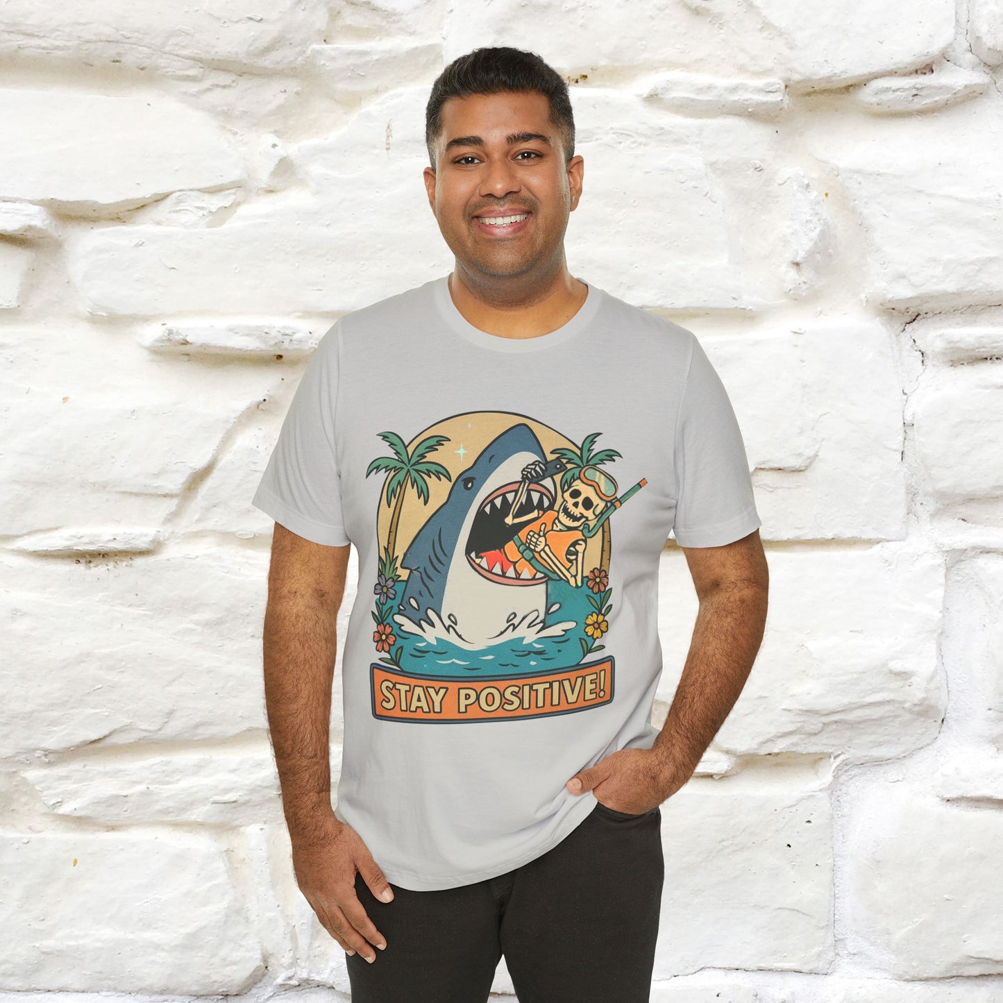 "Stay Positive" Funny T-shirt |Nunu&Miao Studio - Nunu&Miao Studio