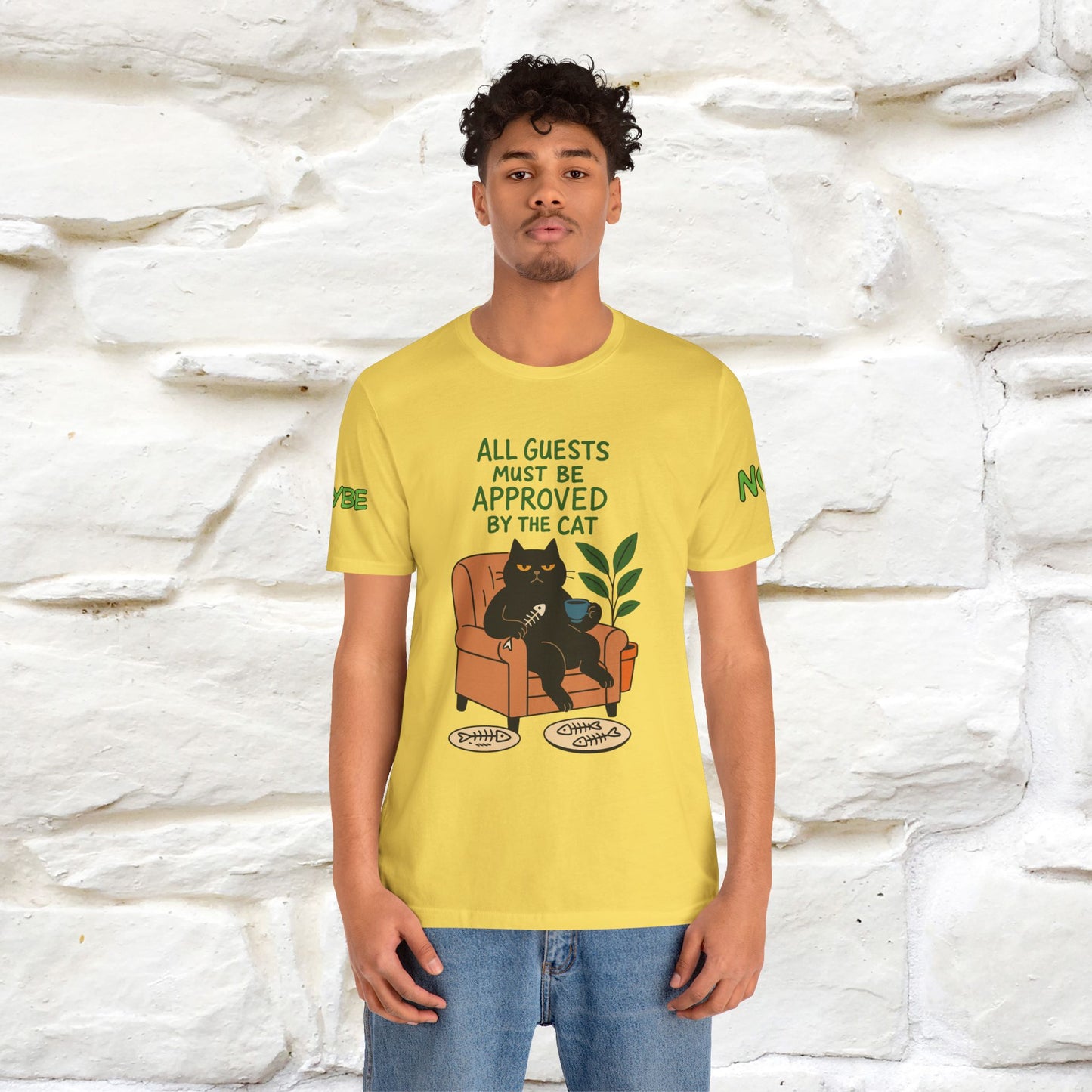 "All Guest Must Be Approved By The Cat - NO,MAYBE" Cat T-shirt |Nunu&Miao Studio - Nunu&Miao Studio