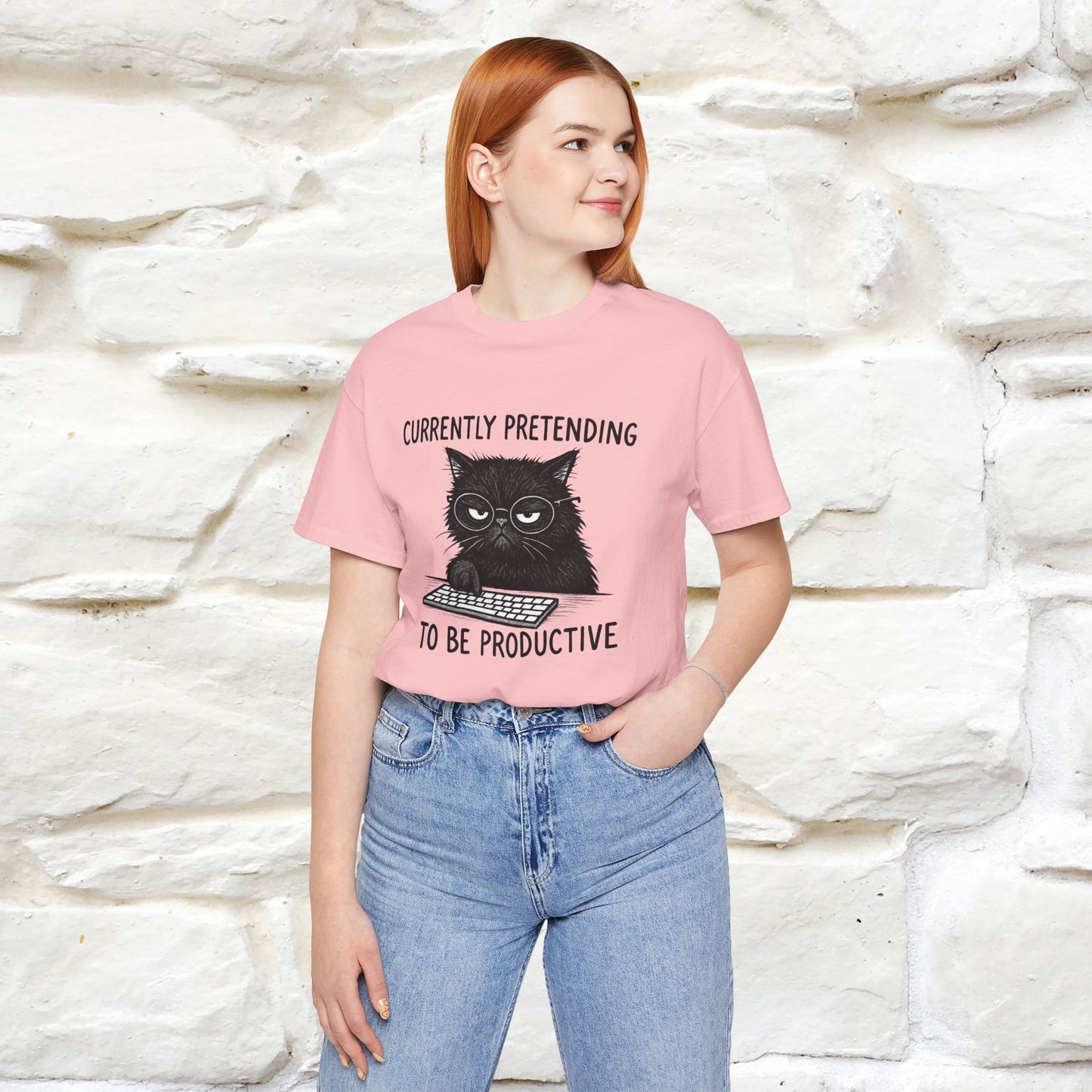 "Currently Pretending To Be Productive" |Cat T-Shirt | Nunu&Miao Studio - Nunu&Miao Studio