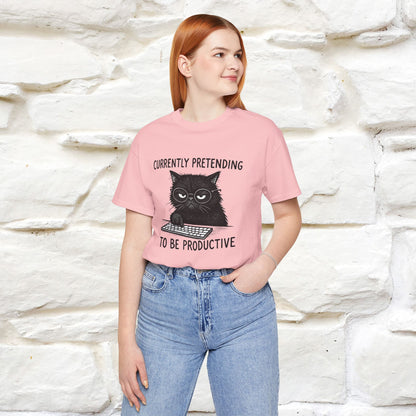 "Currently Pretending To Be Productive" |Cat T-Shirt | Nunu&Miao Studio - Nunu&Miao Studio