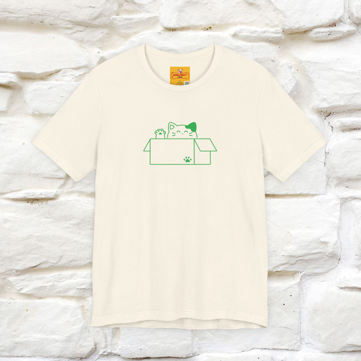 "“Happiness is free. Delivery is extra.” | Cat T-Shirt | Front & Back Design | Nunu&Miao Studio