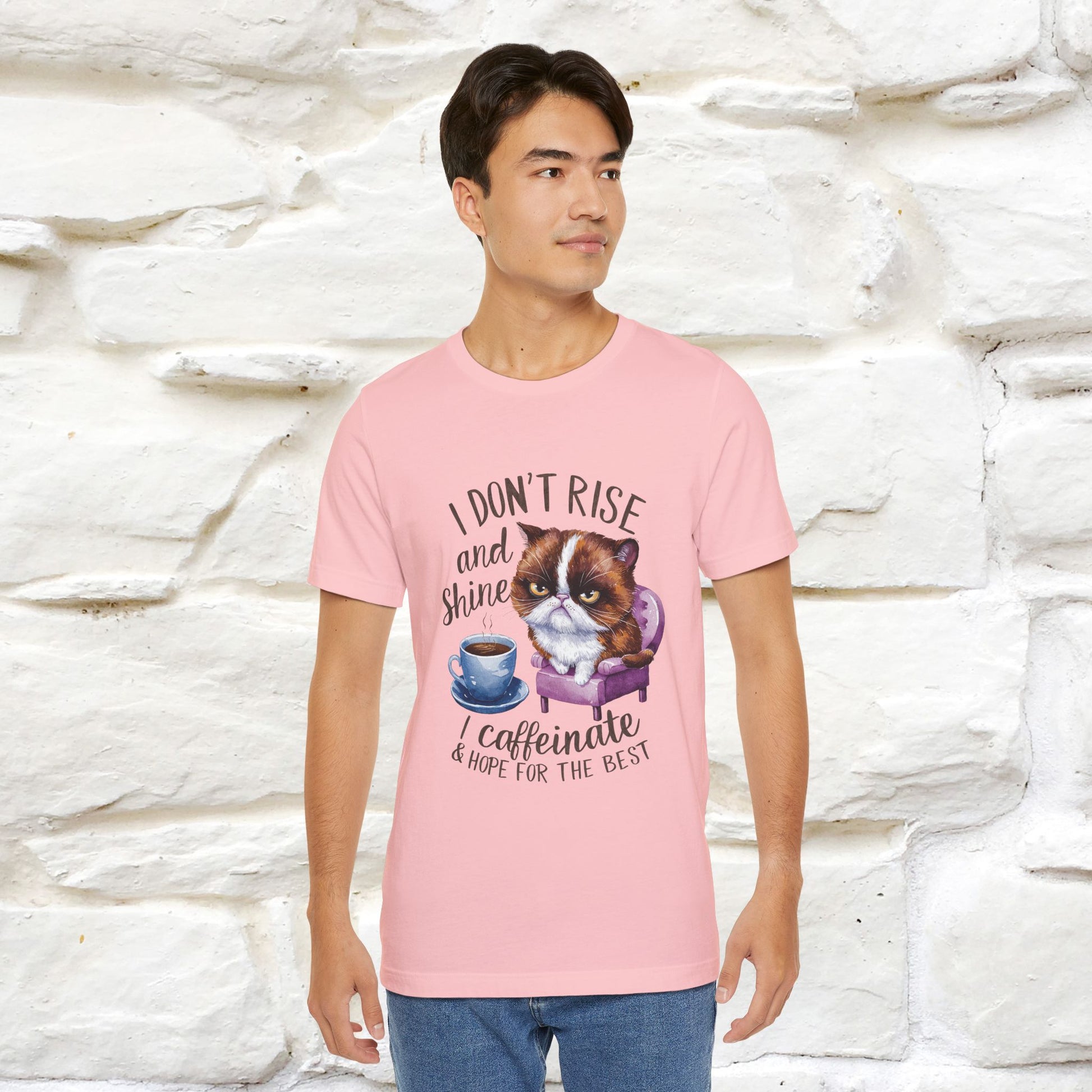 I Don’t Rise and Shine, I Caffeinate ....| Funny Cat T-Shirt| Nunu&Miao Studio - Nunu&Miao Studio