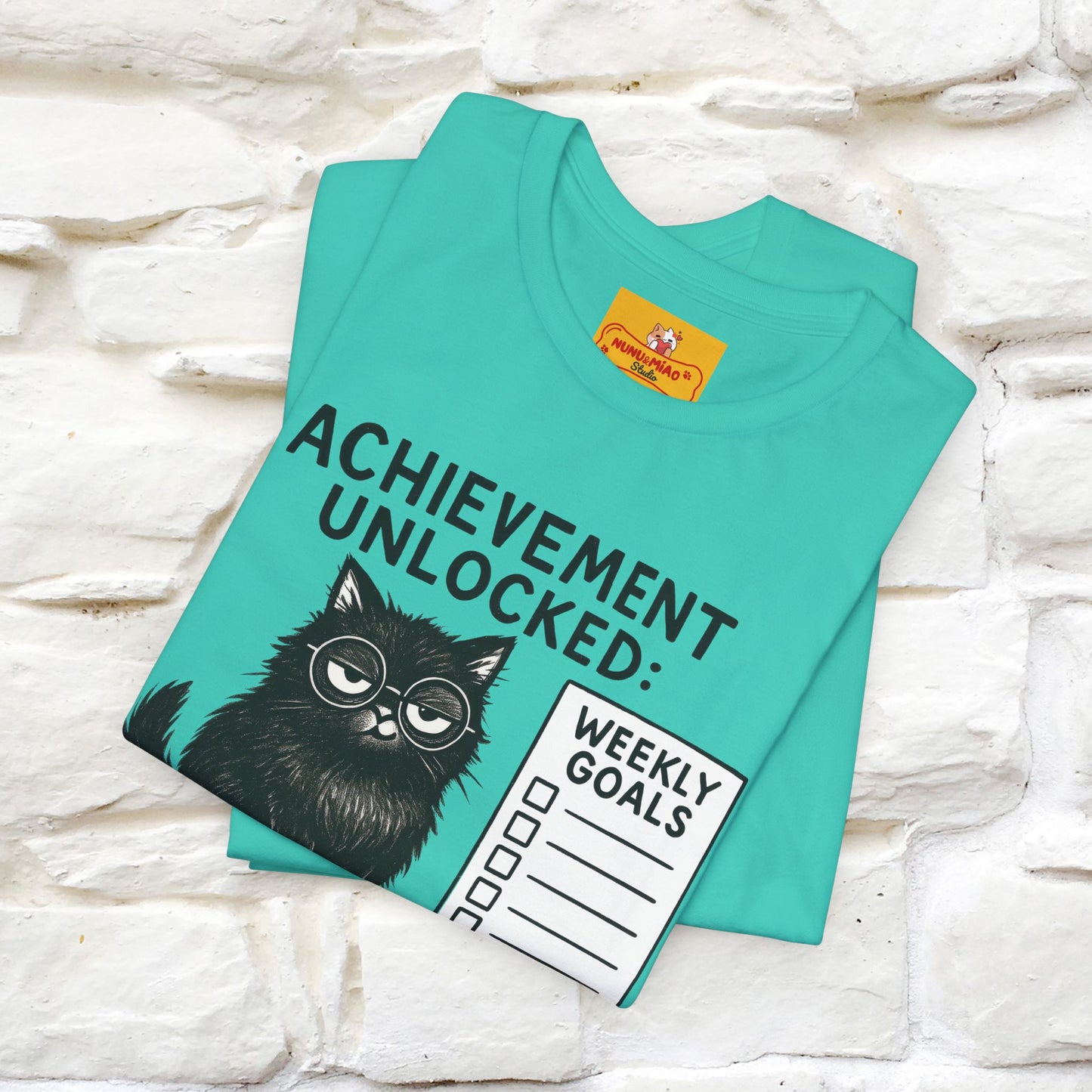 "Achievement Unlocked Bare Minimum." |Cat T-Shirt | Nunu&Miao Studio - Nunu&Miao Studio